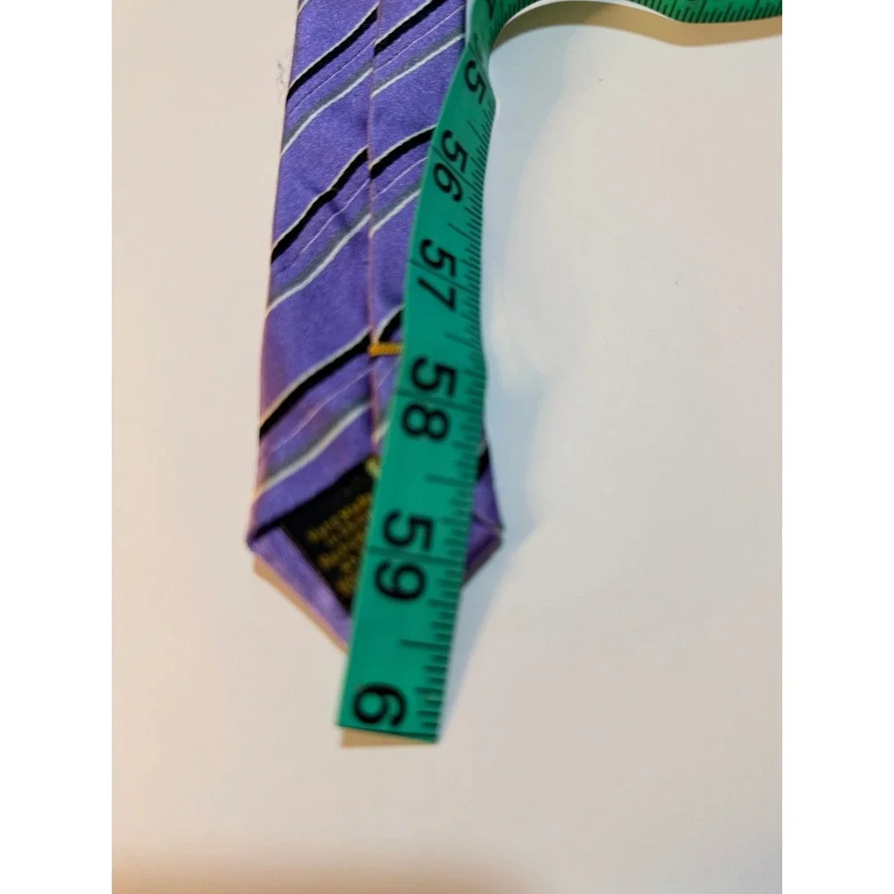 Donald J Trump Silk Tie‎ Lot Sz OS Gold Purple Striped Signature Collection 2pc